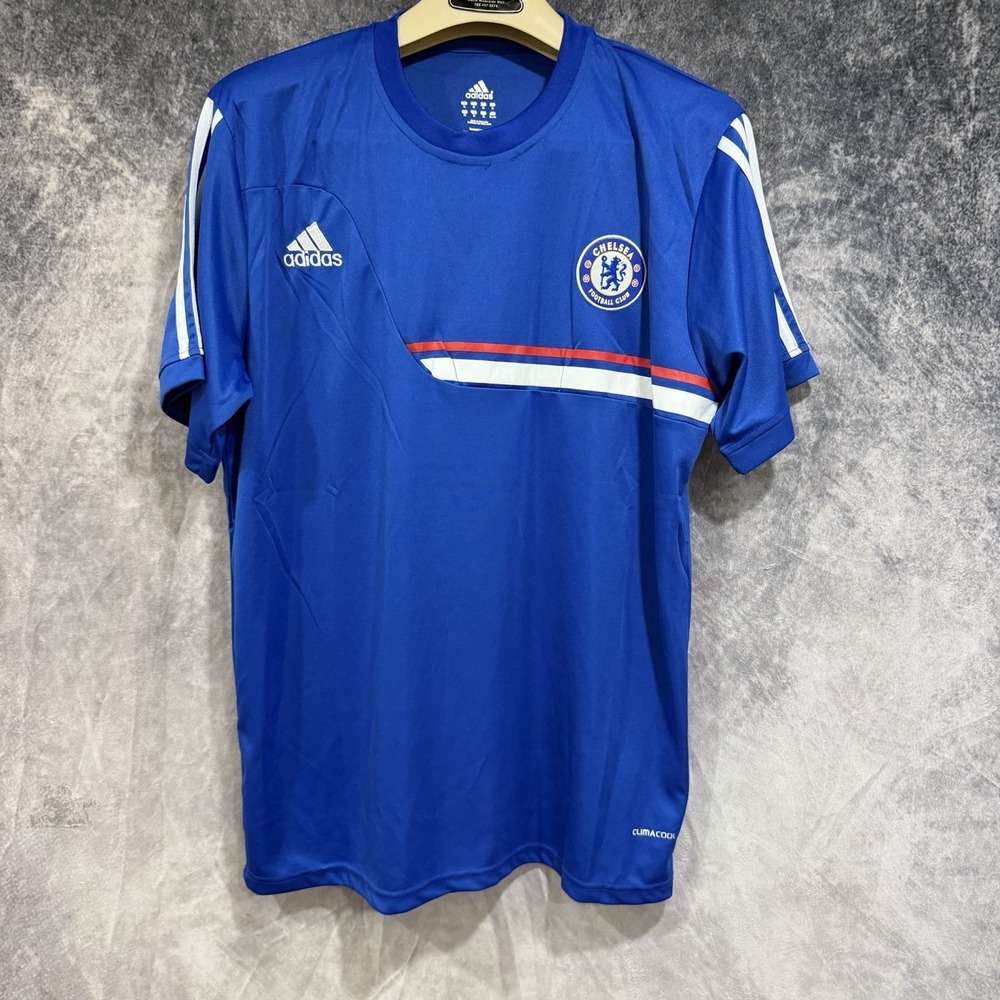 adidas chelsea jersey Short Sleeve Blue Clima Cool Team Patch XL
